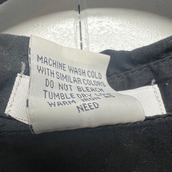 Prototype Womens Vtg 1/4 Button Long Sleeve Black Shirt Size Medium Side Pockets - Picture 11 of 13